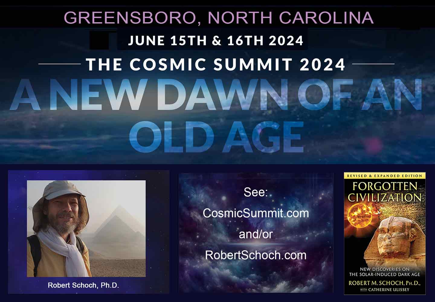 Poster for the Cosmic Summit conference in 2024