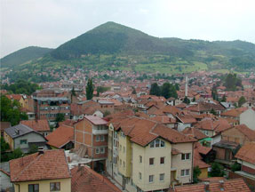 Image of Visoco, Bosnia, with the so-called Pyramid of the Sun in the background