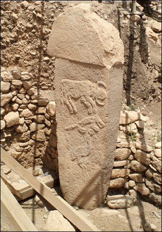 Image of the first pillar found at Göbekli Tepe