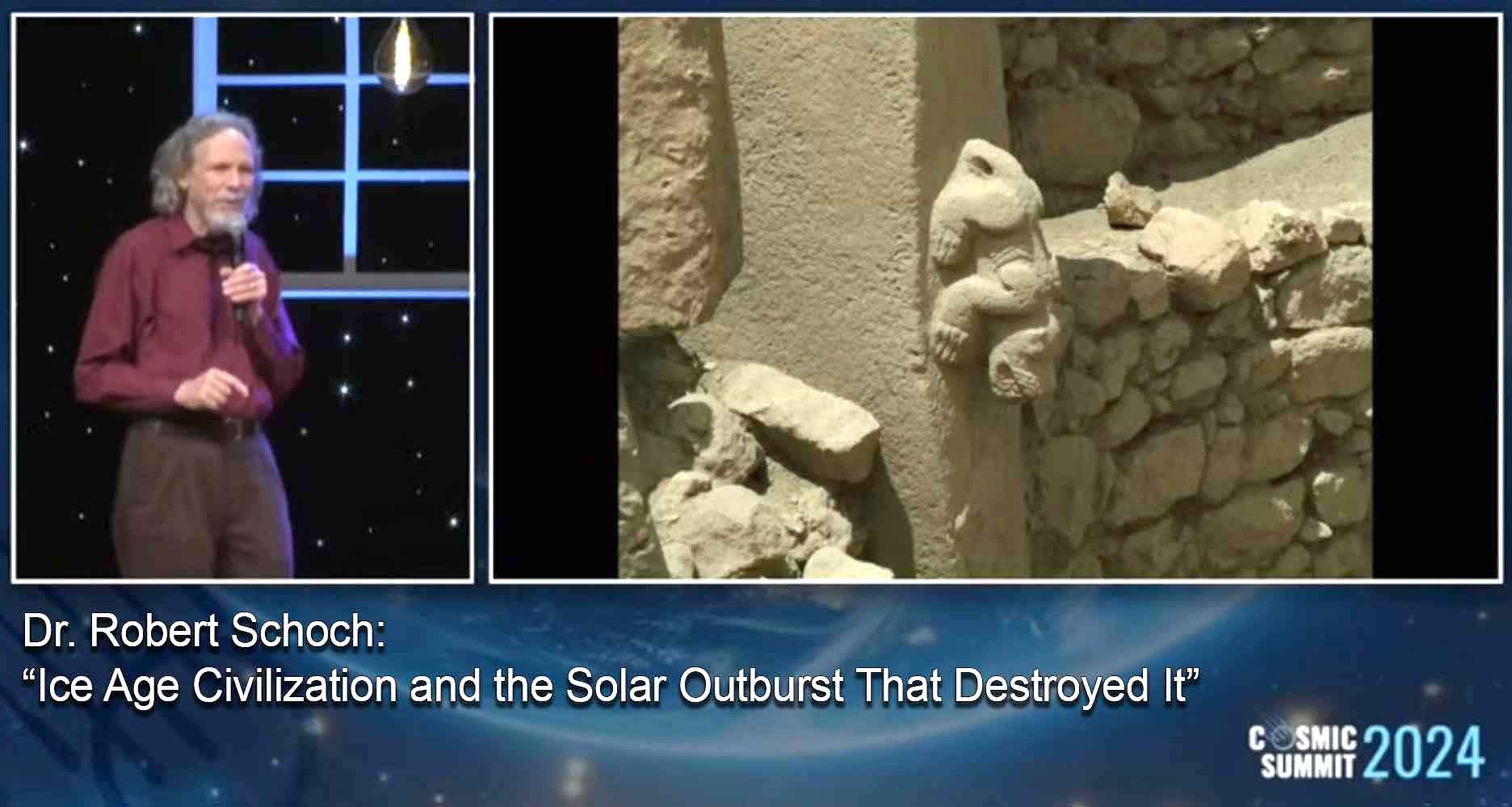 Robert Schoch on stage at the Cosmic Summit Conference in 2024.